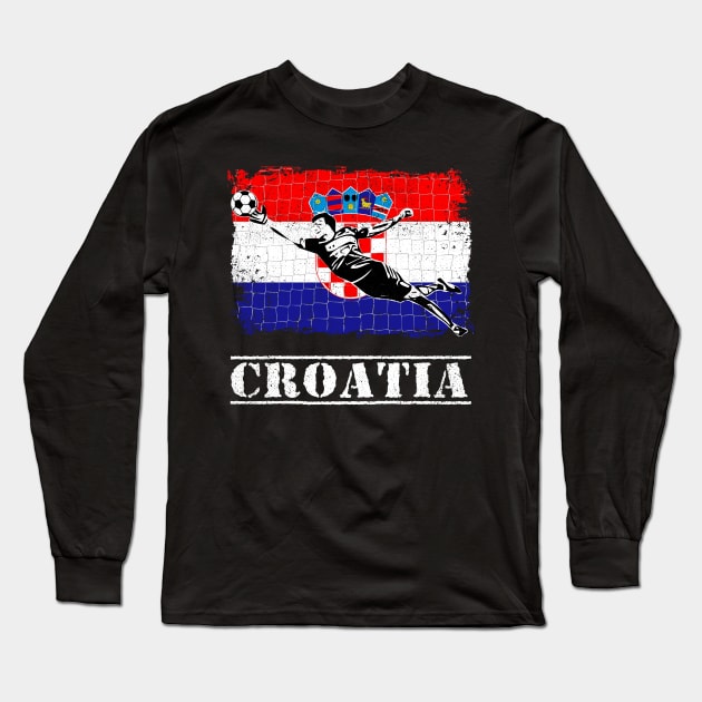 Croatia Soccer Goalie Goal Keeper Shirt Long Sleeve T-Shirt by zeno27